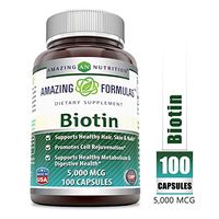 Amazing Formulas Boitin - 5000 MCG, 100 Capsules (Non-GMO,Gluten Free) - Supports Healthy Hair, Skin & Nails - Promotes Cell Rejuvenation - Supports Healthy Metabolism & Digestive Health.