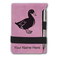 Mini Notepad, Duck, Personalized Engraving Included (Pink)