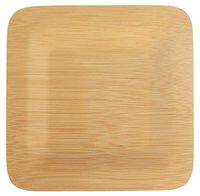 brheez Bamboo Veneer Disposable Eco-Friendly Square Plates - Elegant, Compostable and Biodegradable - Made from 100% Natural Bamboo - Seven Inch Plates - Case of 70