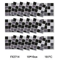 Xisheep Wall Sticker, 18PCS 3D Self-Adhesive Wall Stickers Simulation European Geometric Tile Stickers Wall Sticker Home Decorations, for Home DIY Day Multicolor