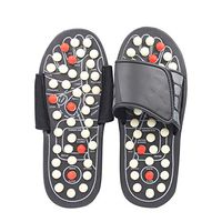 MAYPIE Women's Slide Sandal Acupressure Massage Slippers Promote Blood Circulation Health Care Black