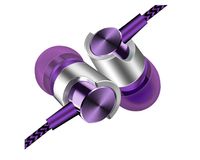 Earbuds/Earphones/Headphones QUNANEN Universal 3.5mm in-Ear Stereo Earbuds Earphone with Mic for Cell Phone (Purple)