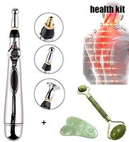 Gua Sha Tools/Acupuncture Pen Electric Acupuncture Meridian Energy Pen Needleless Acupuncture/Jade Roller Massager Scraping Massage Tools/Suitable for Adults/Women Men/Seniors Pain Relief and Healthc