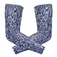 ZZKKO Paisley Cooling Arm Sleeves Cover Uv Sun Protection for Men Women Running Golf Cycling Arm Warmer Sleeves 1 Pair