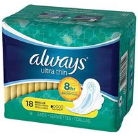 Always Ultra Thin Pads Regular Flexi-Wings 18 ea (Pack of 2)