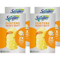 Swiffer 21620CT 360 Dusters Refill, Dust Lock Fiber, Yellow, 6/Box, 4 Box/Carton