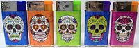 18 Assorted Wide Sugar Skull Design Electric Lighters (Designs Randomly Selected) 1274WCS