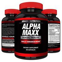 AlphaMAXX Male Enhancement Supplement - Ginseng, Muira Puama, Tribulus - 60 Herbal Pill - Arazo Nutrition