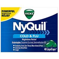 Vicks NyQuil Cold & Flu Nighttime Relief LiquiCaps 24 ea (Pack of 5)