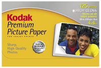 Kodak 1368158 Premium Picture Paper, High Gloss, 4inx6in, 125 Sheets