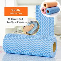 ZAFUAZ Disposable Dish Cloth Reusable Dish Towels Kitchen Paper Towels Multipurpose Cleaning Towels 3 Rolls (Dish Cloth-Radom Color)