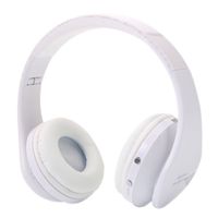 HOBBYN Bluetooth Headphones Over Ear, Foldable Wireless Stereo Sports Bluetooth Headphone Headset with Mic for iPhone/iPad/PC (White)