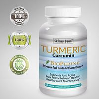 Skinny Bean® | Turmeric | Curcumin| BioPerene® Pain Relief Anti Inflammatory Pure Ground Formula Capsules Pills with Black Pepper