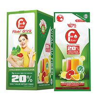 Vital 4U® Fiber Drink - Soluble Prebiotic Fiber Supplement Shot, Gluten Free, Ready to Drink, (Citrus Berry Fusion, 24 Count)