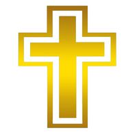 ANGDEST Cross with Outline (Metallic Gold) (Set of 2) Premium Waterproof Vinyl Decal Stickers for Laptop Phone Accessory Helmet Car Window Bumper Mug Tuber Cup Door Wall Decoration