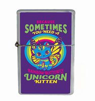Customized Collectables Unicorn Kitten Weird Funny Flip Top Oil Cigarette Lighter