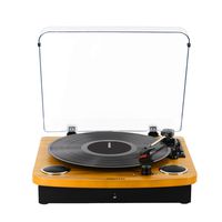 Vinyl Record Player,JOPOSTAR Bluetooth Turntable 3-Speed Belt Driven with Built-in Stereo Speakers, Aux Input & RCA Output, Natural Wood