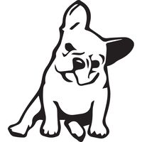 ANGDEST French Bulldog KUTE (Black) (Set of 2) Premium Waterproof Vinyl Decal Stickers for Laptop Phone Accessory Helmet Car Window Bumper Mug Tuber Cup Door Wall Decoration