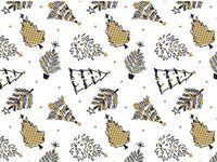 Gift WRAP Tissue Paper for Christmas, 24 Sheets, Large 20x30, Printed Decorative Tissue Paper for Gift Wrapping (Rustic Golden Xmas Tree Illustrations)