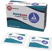 Dynarex Sting Gone Protective Barrier Wipes 20/50/Cs