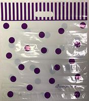 Biodegradable Eco-friendly Reusable Die-Cut Bags with handle Merchandise Gift 9"x 12" pack for 500 Bags (Withe with Purple)