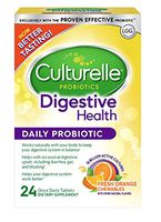 Culturelle Digestive Health Daily Formula Chewables, One Per Day Dietary Supplement, Contains 100% Naturally Sourced Lactobacillus GG –The Most Clinically Studied Probiotic†, 24 Count