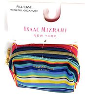 Isaac Mizrahi NY Colorful Striped Zippered Pill Case with Pill Organizer | 3 X 3 in