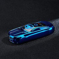 Szblk Lighter Plasma Lighter Double Arc Lighter Charging Metal Windproof Lighter Suitable for Camping Hiking Outdoor Barbecue Kitchen (Color : Blue)