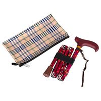 Folding Adjustable Derby Cane Fuchsia Aluminum Shaft , Burgundy Solid Wood Handle -Affordable Gift! Item #DHAR-9052744