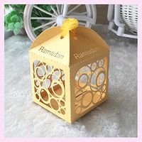 Joyfulislam.shop 50pcs Pearl Paper Happy Eid Gift Box