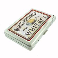 Perfection In Style Metal Cigarette Case with Built in Lighter Vintage Drinking Ads Design 013