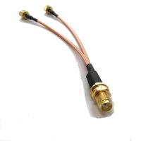 SMA Female nut to 2X SMA Male Plug Y Type Splitter Combiner Pigtail Cable RG316 15CM 6" for WiFi Router USA Shipping