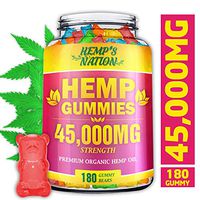 180ct Premium Hemp Gummies - 45000mg - Organic Hemp - Stress Relief, Inflammation, Pain, Sleep, Anxiety, Depression, Nausea - Vitamin E, Vitamin B, Omega 3,6,9 and More