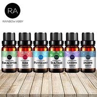Top 6 Aromatherapy Oils, RAINBOW ABBY Essential Oils Gift Set - (Rose,Tea Tree,Lavender,Peppermint,Eucalyptus,Jasmine)