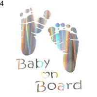 Colorful Baby in Car Body Window Reflective Sticker Warning Sign Decor - 4#
