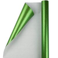 JAM PAPER Gift Wrap - Glitter Wrapping Paper - 20 Sq Ft - Green Glitter - Roll Sold Individually