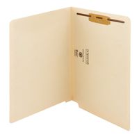 Smead End Tab Fastener File Folder, Shelf-Master Reinforced Straight-Cut Tab, 1 Fastener, Letter Size, Manila, 50 per Box (34110)