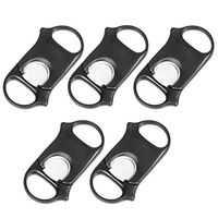 Cigar cutter Black Stainless Steel Dual Blade Regular Circle (5 Pack)