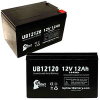 2 Pack Replacement for First Power FP12100 Battery - Replacement UB12120 Universal Sealed Lead Acid Battery (12V, 12Ah, 12000mAh, F1 Terminal, AGM, SLA) - Includes 4 F1 to F2 Terminal Adapters