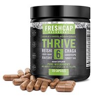 Thrive 6 Mushroom Complex - 120 Capsules - Lion's Mane, Reishi, Cordyceps, Chaga, Turkey Tail, Maitake - Supplement - Real Fruiting Body - No Fillers