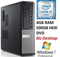 Dell Optiplex 7010 SFF Premium Business Desktop PC, Intel Core i3 Processor, 4GB RAM, 500GB HDD, DVD, Windows 7 Professional (Renewed)