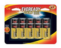 Eveready C Cell Alkaline Batteries, Gold (10 Count)
