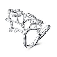 Greendou Fashion Jewelry 925 Sterling Silver Plated Tree Branch Open Adjustable Wedding Ring