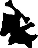 Pokemon Marowak 5" Silhouette Decal Sticker for Cars Laptops Tablets Skateboard - BLACK