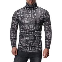 Men's Turtleneck Shirts Pullover Sweater Casual Long Sleeve Slim Fit Basic Knitted Thermal Tops Mock Turtleneck Shirt