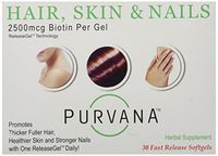 Purvana Hair, Skin & Nail (Biotin) Softgels, 30 ct by Purvana