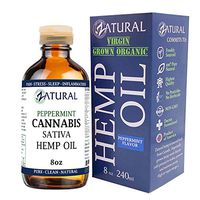 Hemp Oil_Natural Peppermint Extract_Pain Relief_Anti-Anxiety_Sleep Aid_Vegan Omegas (8 Ounce)