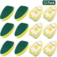 12 Pack Dish Wand Refills Sponge Heads Brush Replacement Sponge Refill Sponge Pads for Kitchen Room Cleaning Supplies