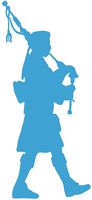 hBARSCI Bagpipes Player Vinyl Decal - 5 Inches - for Cars, Trucks, Windows, Laptops, Tablets, Outdoor-Grade 2.5mil Thick Vinyl - Sky Blue