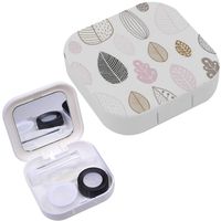 Portable Contact Lens Case Box Travel Kit Mirror + Bottle + Tweezers Container Holder [ Floral Baby ]
